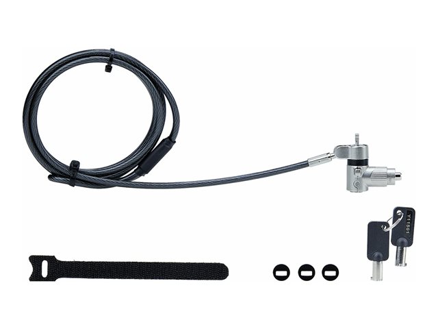 StarTech.com Universal Laptop Lock 6.6ft (2m), Security Cable For Notebook Compatible With Noble Wedge®/Nano/K-Slot, Keyed Locking Cable - Anti-Theft Cut-Resistant Steel Cable (UNIVK-LAPTOP-LOCK) - Security cable lock - silver, black - 2 m