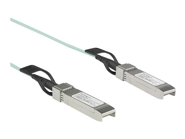 StarTech.com Dell EMC AOC-SFP-10G-3M Compatible 3m/9.84ft 10G SFP+ to SFP+ AOC Cable, 10GbE SFP+ Active Optical Fiber, 10Gbps SFP Plus/Mini GBIC/Transceiver Module Cable, Mini GBIC Cable - Lifetime Warranty (AOCSFP10G3ME) - Ethernet 10GBase cable - SFP+ (P) latched to SFP+ (P) latched - 3 m - fibre optic - Active Optical Cable (AOC)
