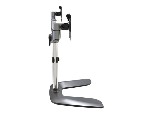 StarTech.com Dual Monitor Stand, Ergonomic Desktop Monitor Stand for up to 32\" VESA Displays, Free-Standing Articulating Universal Computer Monitor Mount, Adjustable Height, Silver - Easy & Quick Assembly - Stand - for 2 monitors - plastic, aluminium, steel - black, silver - screen size: 32\" - desktop