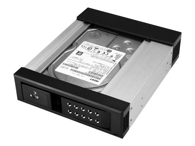 StarTech.com 5.25\" to 3.5\" Trayless Hard Drive Hot Swap Bay - Removable Hard Drive Bay for 3.5\" SATA/SAS Drives - Aluminum (HSB1SATSASBA) - Storage bay adapter - 5.25\" to 3.5\" - for P/N: 25SATSAS35HD