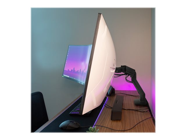 Ergotron HX - Mounting kit (articulating arm, desk clamp mount, grommet mount, mounting hardware, extension part, HD pivot) - Constant Force Technology - for LCD display/ curved LCD display - matte black - screen size: up to 49\"