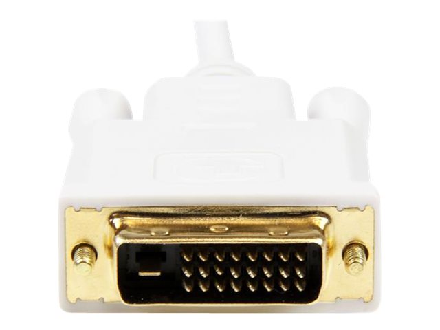 StarTech.com 3 ft Mini DisplayPort to DVI Adapter Cable - Mini DP to DVI Video Converter - MDP to DVI Cable for Mac / PC 1920x1200 - White (MDP2DVIMM3W) - DisplayPort cable - Mini DisplayPort (M) to DVI-D (M) - 91.44 cm - thumbscrews - white