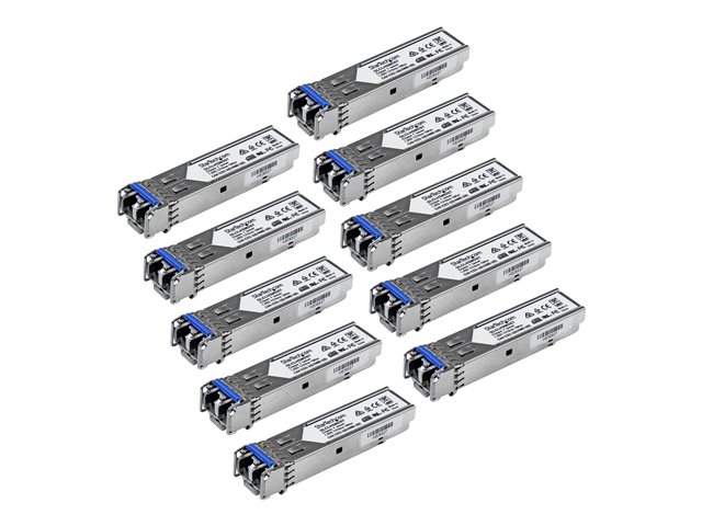 StarTech.com Cisco GLC-LH-SMD Compatible SFP Module, 1000BASE-LX/LH, 1GbE Single Mode (SMF) Fiber SMF Optic Transceiver, 1GE Gigabit Ethernet, LC Connector, 10km 1310nm, Firepower, ASR920 (GLCLHSMD10ST) - SFP (mini-GBIC) transceiver module (equivalent to: Cisco GLC-LH-SMD) - 1GbE - 1000Base-LX, 1000Base-LH - LC - up to 10 km - 1310 nm (pack of 10)