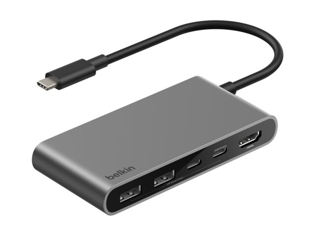 Connect 5-in-1 USB-C Hub with Dual USB-C Ports - Silver