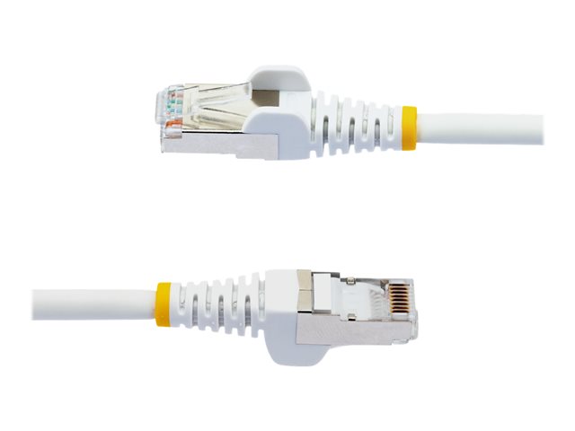 StarTech.com 2m CAT6a Ethernet Cable - White - Low Smoke Zero Halogen (LSZH) - 10GbE 500MHz 100W PoE++ Snagless RJ-45 w/Strain Reliefs S/FTP Network Patch Cord - Patch cable - RJ-45 (M) to RJ-45 (M) - 2 m - S/FTP - CAT 6a - IEEE 802.3bt - snagless, stranded, molded, halogen-free - white