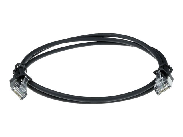 Zwarte 0.50 meter LSZH U/FTP CAT6A datacenter slimline patchkabel snagless met RJ45 connectoren - PolyBag