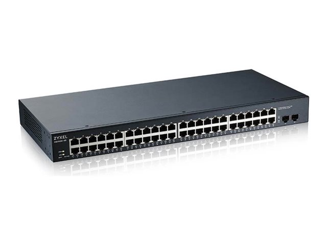 Zyxel GS1900-48 - Switch - smart - 48 x 10/100/1000 + 2 x Gigabit SFP - desktop, rack-mountable, wall-mountable