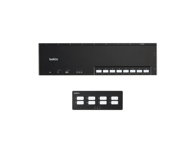 Belkin Modular Secure - KVM switch - dual-head - 8 x KVM port(s) - 1 local user - desktop - TAA Compliant