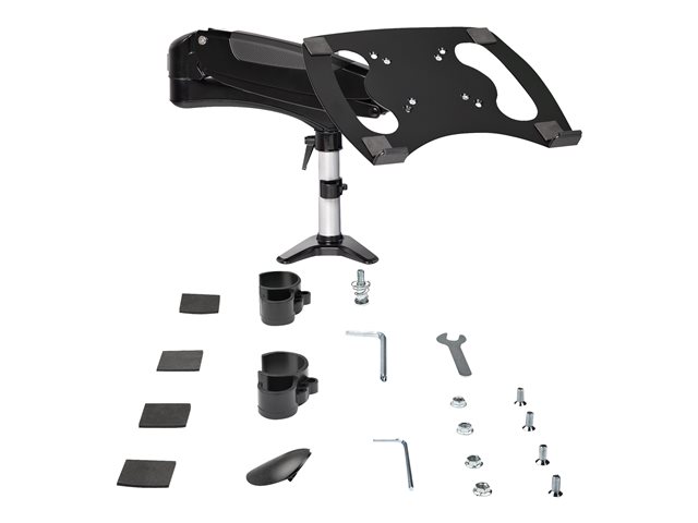 StarTech.com Desk Mount Laptop Arm, Full Motion Articulating Arm for Laptop or Single 34 inch Monitor, VESA Mount Laptop Tray Bracket, Ergonomic Adjustable Notebook Stand, Desk-Clamp - Tilt/Swivel/Rotate (ARMUNONB1) - Stand - full-motion adjustable arm - for monitor / notebook - aluminium - black - screen size: 34\" - C-clamp (10-85 mm)