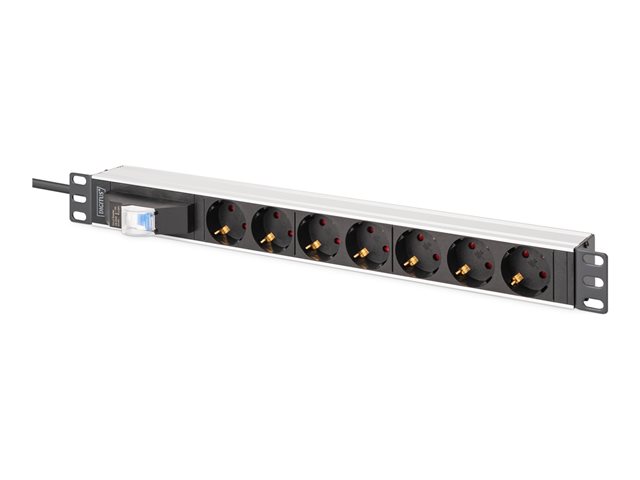 1U Alu PDUrackmount.7x safety outlet 16A