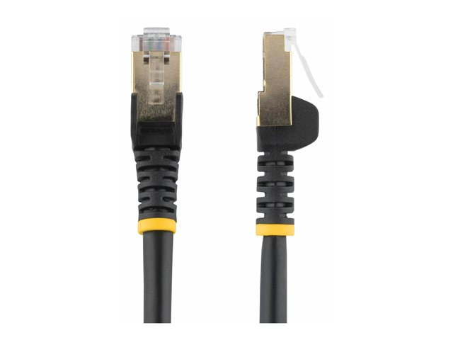 StarTech.com 1.5m CAT6A Ethernet Cable, 10 Gigabit Shielded Snagless RJ45 100W PoE Patch Cord, CAT 6A 10GbE STP Network Cable w/Strain Relief, Black, Fluke Tested/UL Certified Wiring/TIA - Category 6A - 26AWG (6ASPAT150CMBK) - Patch cable - RJ-45 (M) to RJ-45 (M) - 1.5 m - STP - CAT 6a - snagless, molded - black