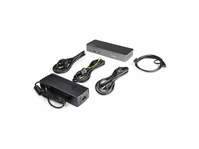 StarTech.com USB-C & USB-A Dock, Hybrid Universal Triple Monitor Laptop Docking Station w/ DisplayPort & HDMI 4K 60Hz, 85W Power Delivery, 6x USB Hub, Ethernet, Audio, USB 3.1 Gen 2 10Gbps - Multi-Monitor Dock (DK31C3HDPDUE) - Docking station - USB-C - 3 x HDMI, 3 x DP - 1GbE - 85 Watt