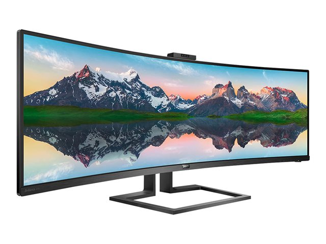 Philips Brilliance P-line 499P9H - LED monitor - curved - 49\" (48.8\" viewable) - 5120 x 1440 Dual Quad HD @ 60 Hz - VA - 450 cd/m² - 3000:1 - DisplayHDR 400 - 5 ms - 2xHDMI, DisplayPort, USB-C - speakers - textured black