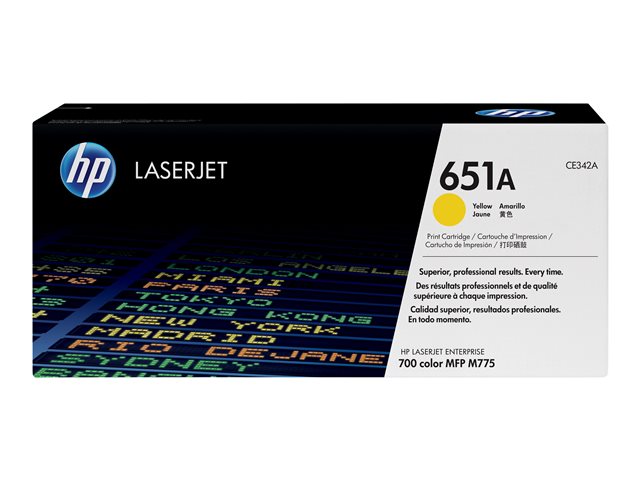HP 651A - Yellow - original - LaserJet - toner cartridge (CE342A) - for Color LaserJet Enterprise MFP M775dn, MFP M775f, MFP M775z, MFP M775z+
