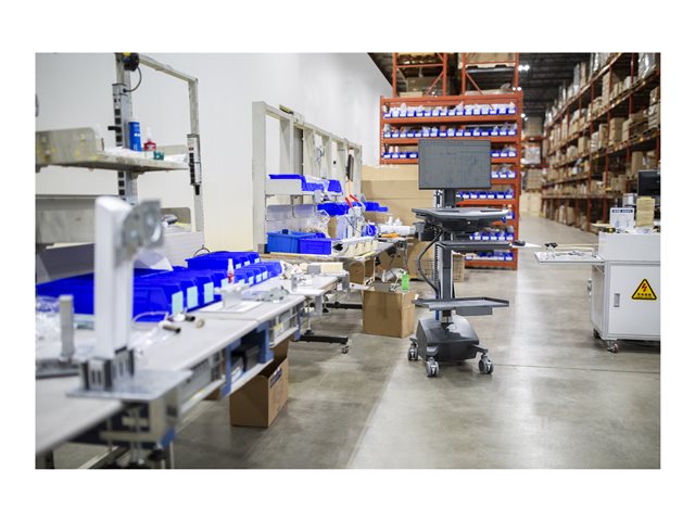 Ergotron StyleView - Cart - open architecture - for LCD display / PC equipment - with LCD pivot, LiFe powered, EU - lockable - medical - high-grade plastic, aluminium, zinc-plated steel - dark grey - screen size: up to 24\" - 45 Ah - lithium iron phos