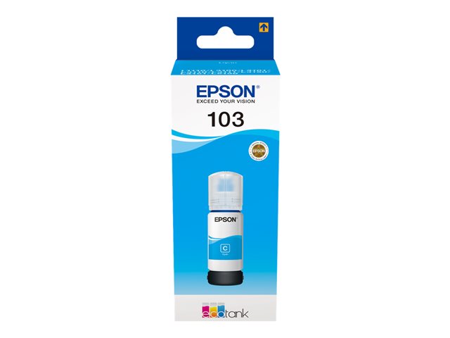 Epson 103 - 65 ml - cyan - original - ink refill - for Epson L1210, L3210, L3211, L3250, L3251, L3256, L3260, L3266, L5296, EcoTank L11050, L1250