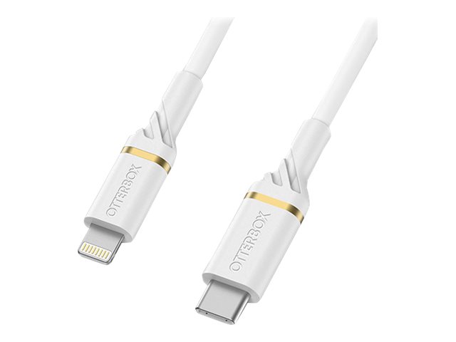 OtterBox - Car power adapter - 18 Watt - 3 A - PD 3.0 (24 pin USB-C) - on cable: Lightning - cloud dust white