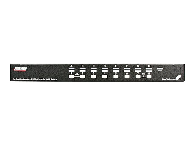 StarTech.com 16 Port 1U RackMount USB PS/2 KVM Switch with OSD - KVM switch - 16 x KVM port(s) - 1 local user - desktop - for P/N: 2POSTRACK42, 4POSTRACK12U, 4POSTRACK25U, RK3236BKF, RK960CP, RKQMCAB12, RKWOODCAB12