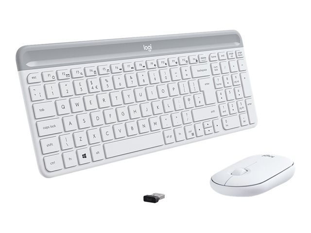 Logitech Slim Wireless Combo MK470 - Keyboard and mouse set - wireless - 2.4 GHz - QWERTY - UK - off-white