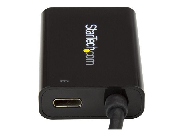 StarTech.com USB C to HDMI 2.0 Adapter with Power Delivery, 4K 60Hz USB Type-C to HDMI Display/Monitor Video Converter, 60W PD Pass-Through Charging Port, Thunderbolt 3 Compatible, Black - USB-C Display Adapter (CDP2HDUCP) - Adapter - 24 pin USB-C male to HDMI, USB-C (power only) female - black - USB Power Delivery (60W), 4K60Hz (4096 x 2160) support