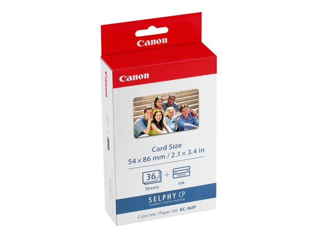 Canon KC-36IP - 54 x 86 mm print cartridge / paper kit - for Canon SELPHY CP1000, CP1200, CP1300, CP530, CP780, CP790, CP800, CP820, CP900, CP910