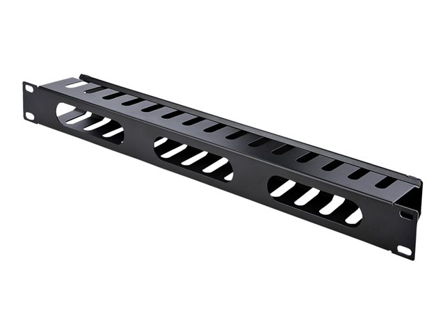 StarTech.com 1U Horizontal Finger Duct Rack Cable Management Panel with Cover - Server Rack Cable Duct - Rack Cable Organizer / Manager (CMDUCT1UX) - Rack cable management panel - 1U - 19\" - for P/N: RACK-18U-20-WALL-OA, RACK-21U-20-WALL-OA, RACK-24U