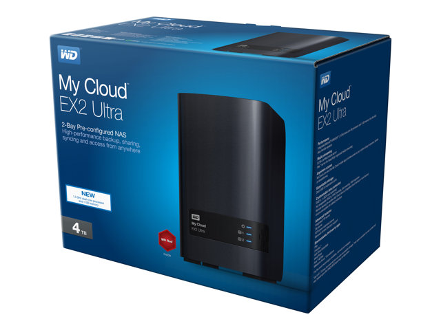 WD My Cloud EX2 Ultra WDBVBZ0040JCH - Personal cloud storage device - 2 bays - 4 TB - HDD 2 TB x 2 - RAID RAID 0, 1, JBOD - RAM 1 GB - Gigabit Ethernet - iSCSI support