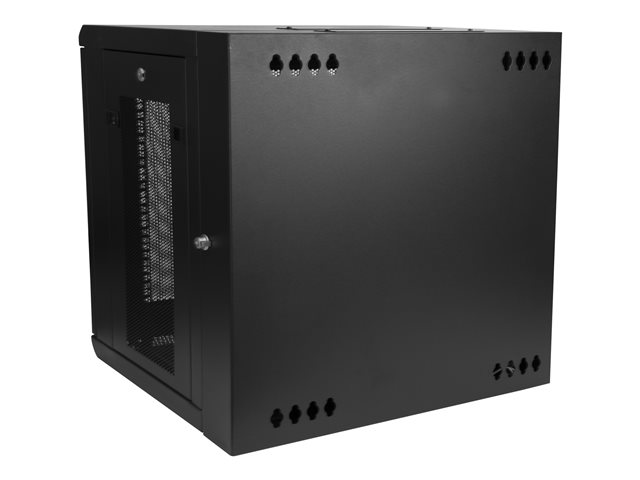 StarTech.com 12U 19\" Wall Mount Network Cabinet, 20\" Deep 4 Post Hinged Locking IT Computer Equipment Enclosure with Shelf, Flexible Vented Switch Depth Data Rack Cisco 3850, 2960 Series - 12U Vented Cabinet (RK1224WALHM) - Rack enclosure cabinet - wall mountable - black - 12U