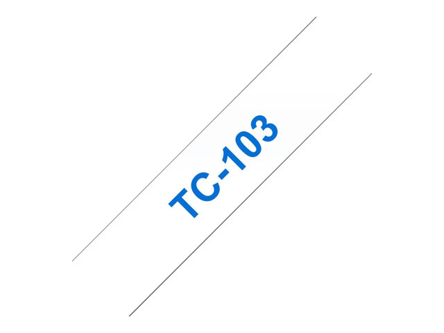 Brother TC103 - 12 mm x 7.7 m - blue on clear - laminated tape - for P-Touch PT-2000, PT-3000, PT-500, PT-5000, PT-8E
