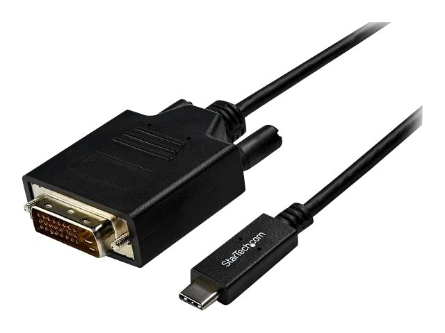 StarTech.com 10ft (3m) USB C to DVI Cable, 1080p (Single Link) USB Type-C (DP Alt Mode HBR2) to DVI-Digital Video Adapter Cable, Thunderbolt 3 Compatible, Laptop to DVI Monitor/Display - USB-C Adapter Cable (CDP2DVI3MBNL) - External video adapter - VIA/VLI - VL100 / Parade - PS171 - USB-C - DVI - black - for P/N: TB4CDOCK