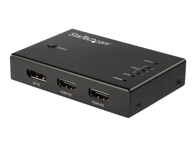 StarTech.com 4 Port HDMI Video Switch - 3x HDMI & 1x DisplayPort - 4K 60Hz - Video/audio switch - 3 x HDMI + 1 x DisplayPort - desktop