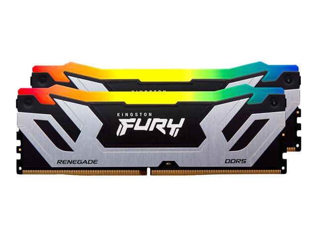 Kingston FURY Renegade RGB - DDR5 - kit - 48 GB: 2 x 24 GB - DIMM 288-pin - 4200 MHz / PC5-67200 - CL40 - 1.45 V - unbuffered - on-die ECC - black & silver