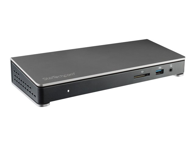 StarTech.com Thunderbolt 3 Dock, Dual Monitor 4K 60Hz TB3 Laptop Docking Station with DisplayPort, 85W Power Delivery Charging, 6-Port USB 3.0 Hub, SD 4.0 Reader, GbE, Audio, Windows & Mac - 85W PD TB3 Dock (TB3DOCK2DPPU) - Docking station - Thunderbolt 3 - DP - 1GbE - 180 Watt