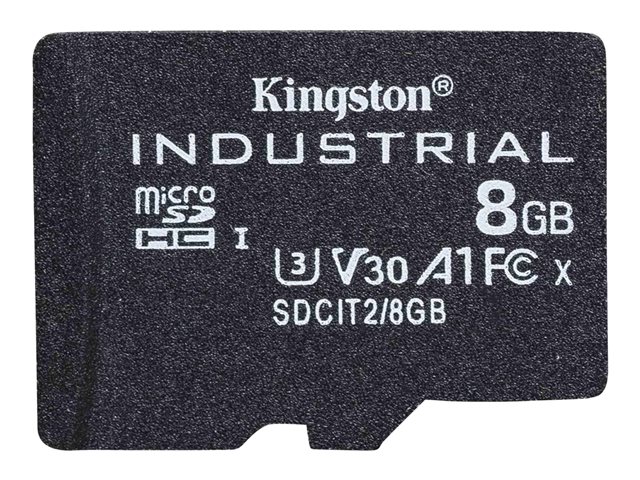 Kingston Industrial - Flash memory card - 8 GB - A1 / Video Class V30 / UHS-I U3 / Class10 - microSDHC UHS-I