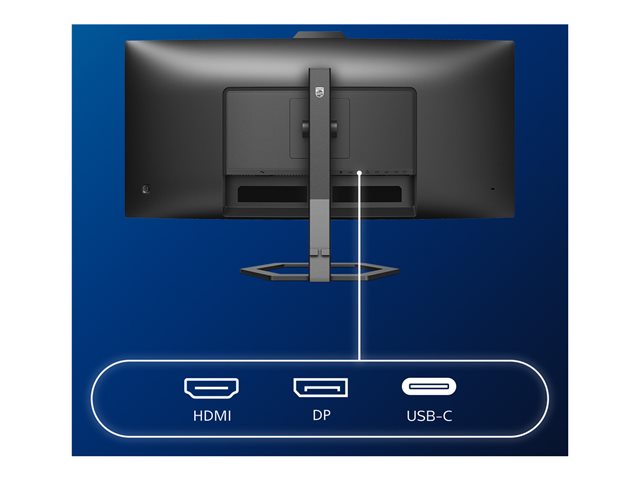 Philips 34E1C5600HE - 5000 Series - LED monitor - curved - 34\" - 3440 x 1440 WQHD @ 100 Hz - VA - 300 cd/m² - 3000:1 - 4 ms - HDMI, DisplayPort, USB-C - speakers - textured black
