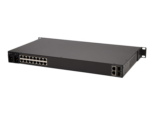 16-Port Console Server, USB Ports (2) - Dual GbE NIC, 16 Gb Flash, SD Card, Desktop/1U Rack, TAA
