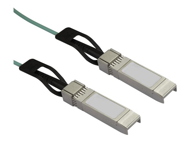 StarTech.com Cisco SFP-10G-AOC5M Compatible 5m/16.4ft 10G SFP+ to SFP+ Active Optical Fiber, 10Gbps SFP Plus/Mini GBIC/Transceiver Module Cable, Cisco Firepower ASR1000, 10GE SFP+ Cable - Lifetime Warranty (SFP10GAOC5M) - 10GBase direct attach cable - SFP+ latched to SFP+ latched - 5 m - fibre optic - SFF-8431/SFF-8432 - active - black - for P/N: PEX10GSFP