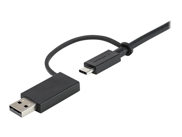 StarTech.com 3ft (1m) USB C Cable w/ USB-A Adapter Dongle, Hybrid 2-in-1 USB C Cable w/ USB-A | USB-C to USB-C (10Gbps/100W PD), USB-A to USB-C (5Gbps), USB-A Host to USB-C DisplayLink Dock - Ideal for Hybrid Dock (USBCCADP) - USB cable - 24 pin USB-C (M) to 24 pin USB-C (M) - 1 m - USB Power Delivery (100W) - for P/N: DKM30CHDPD, DKM30CHDPDUE