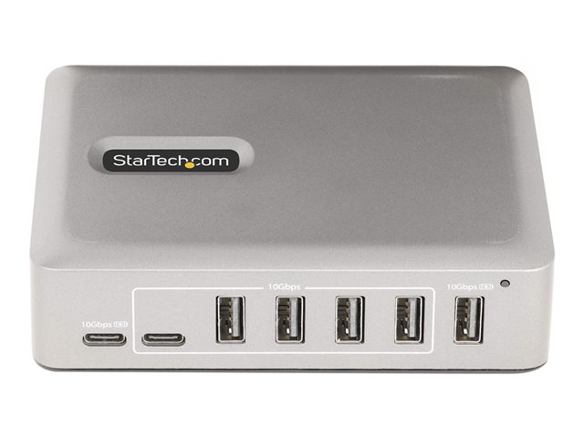 StarTech.com 7-Port USB-C Hub, 5x USB-A + 2x USB-C, Self-Powered w/ 65W Power Supply, USB 3.1 10Gbps Hub w/ BC1.2 Charging, Desktop/Laptop USB Hub with 3ft Locking USB-IF Certified Cable - USB Expansion Hub (10G5A2CS-USB-C-HUB) - Hub - 5 x USB 3.2 Gen 2 + 2 x USB-C 3.2 Gen 2 - desktop