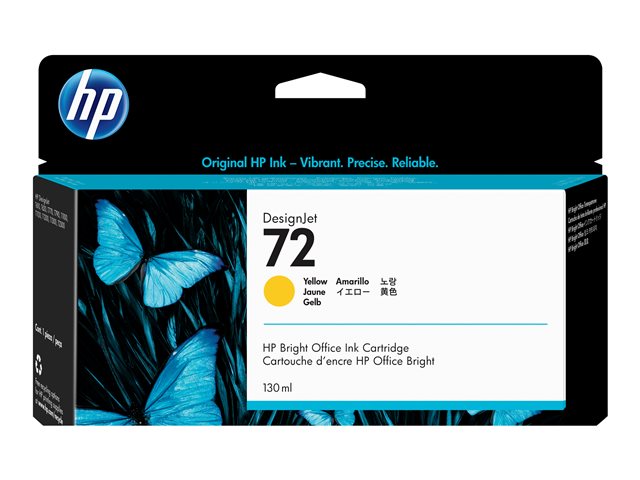 HP 72 - 130 ml - yellow - original - DesignJet - ink cartridge - for DesignJet T1100, T1100ps, T1200, T1200ps, T1300, T610, T620, T770, T790