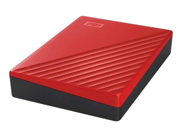 WD My Passport WDBPKJ0040BRD - Hard drive - encrypted - 4 TB - external (portable) - USB 3.2 Gen 1 - 256-bit AES - red