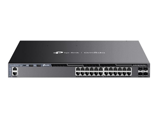 TP-Link Omada SG6428XHP V1 - Switch - L3 - Managed - 24 x 10/100/1000 (PoE+) + 4 x 10Gb Ethernet SFP+ - front to back airflow - rack-mountable - PoE+ (720 W)