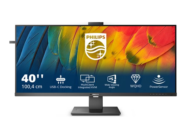 Philips 40B1U5601H - 5000 Series - LED monitor - 40\" (39.53\" viewable) - 3440 x 1440 UWQHD @ 120 Hz - IPS - 300 cd/m² - 1200:1 - HDR10 - 4 ms - HDMI, DisplayPort, 2xUSB-C - speakers - black