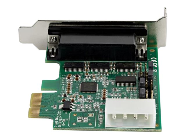 StarTech.com 4-port PCI Express RS232 Serial Adapter Card, PCIe RS232 Serial Host Controller Card, PCIe to Serial DB9, 16950 UART, Low Profile Desktop Expansion Card, Windows, macOS, Linux - Full/Low-Profile (PEX4S953LP) - Serial adapter - PCIe low profile - RS-232 x 4