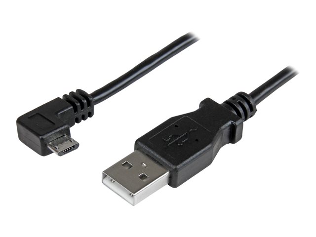 StarTech.com Right Angle Micro USB Cable - 1 ft / 0.5m - 90 degree - USB Cord - USB Charger Cable - USB to Micro USB Cable (USBAUB50CMRA) - USB cable - Micro-USB Type B (M) right-angled to USB (M) - USB 2.0 - 50 cm - black - for P/N: USB2PCARBK, USB2PCARBKS, USBEXTAA10BK, USBEXTAA6BK, USBLT2PCARW, USBUB2PCARB