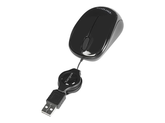 Targus - Mouse - right and left-handed - optical - 3 buttons - wired - USB - black