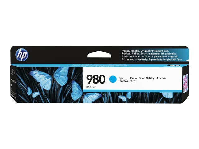 HP 980 - 86.5 ml - cyan - original - ink cartridge - for Officejet Enterprise Color MFP X585, Officejet Enterprise Color Flow MFP X585