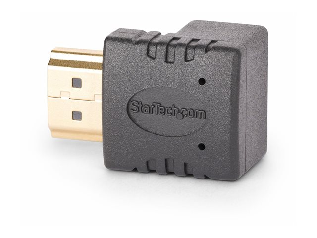 StarTech.com Down Angle HDMI 2.0 Adapter, 90-Degree HDMI Port Saver, M/F - High Speed - HDMI adapter - HDMI male to HDMI female up-angled - black - 4K60Hz support, bi-directional, passive