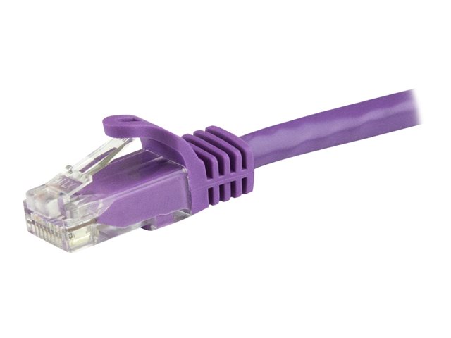 StarTech.com 1.5m CAT6 Ethernet Cable, 10 Gigabit Snagless RJ45 650MHz 100W PoE Patch Cord, CAT 6 10GbE UTP Network Cable w/Strain Relief, Purple, Fluke Tested/Wiring is UL Certified/TIA - Category 6 - 24AWG (N6PATC150CMPL) - Patch cable - RJ-45 (M) to RJ-45 (M) - 1.5 m - UTP - CAT 6 - snagless - purple
