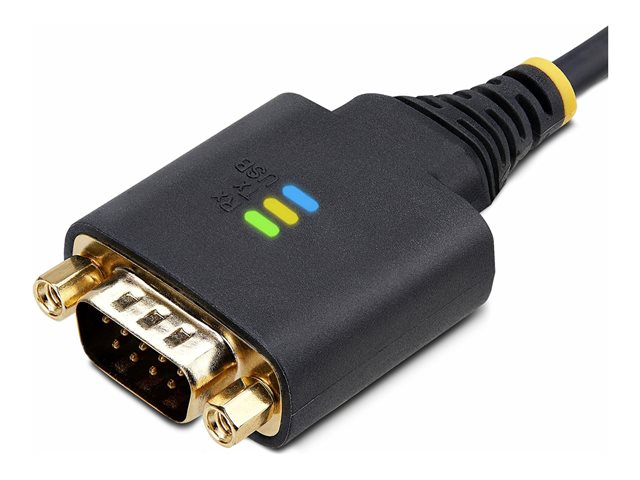 StarTech.com 2ft (60cm) 2-Port USB to Serial Adapter Cable, Interchangeable DB9 Screws/Nuts, COM Retention, USB-A to DB9 RS232, FTDI, Level-4 ESD Protection, Windows/macOS/ChromeOS/Linux - Rugged TPE Construction (2P1FFC-USB-SERIAL) - USB / serial ca
